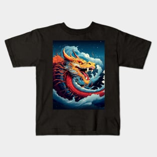 Chinese Dragon: Chinese New Year, Year of the Dragon on a Dark Background Kids T-Shirt